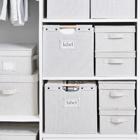 Closet Storage Bins Collapsible Fabric Baskets with Wooden Handles Jumbo 2 Pack - Picture 5 of 6